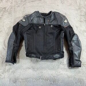Joe Rocket Mens Motorcycle Riding Jacket Black Mesh Leather Size M‎
